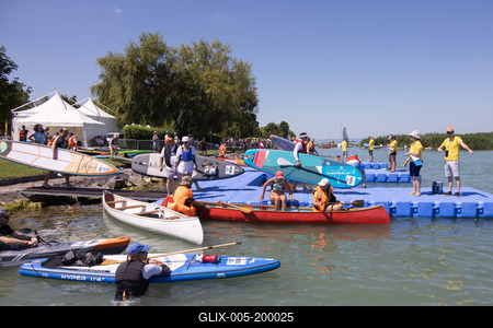 Balaton Cross Paddling in Hungary-stock-foto