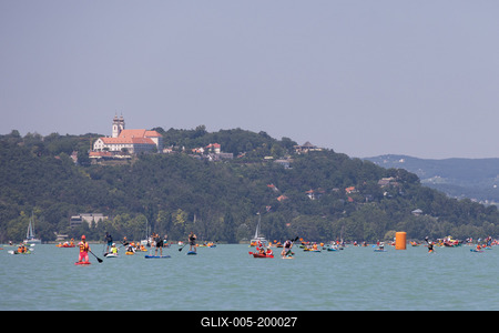 Balaton Cross Paddling in Hungary-stock-foto