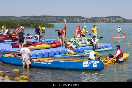Balaton Cross Paddling in Hungary-stock-foto