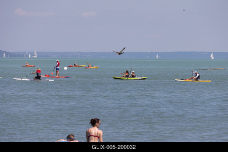 Balaton Cross Paddling in Hungary-stock-foto