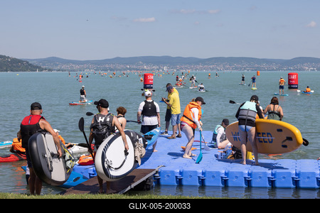 Balaton Cross Paddling in Hungary-stock-foto