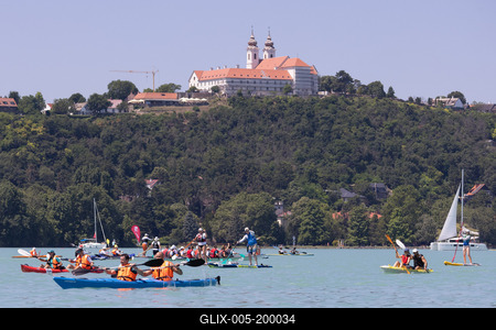 Balaton Cross Paddling in Hungary-stock-foto