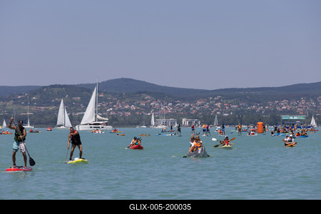 Balaton Cross Paddling in Hungary-stock-foto