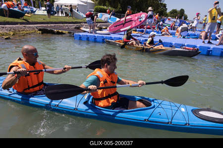 Balaton Cross Paddling in Hungary-stock-foto