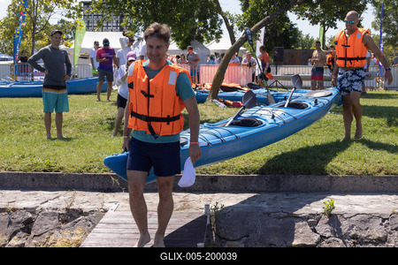 Balaton Cross Paddling in Hungary-stock-foto