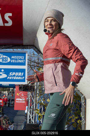 Santa Run in Budapest-stock-foto