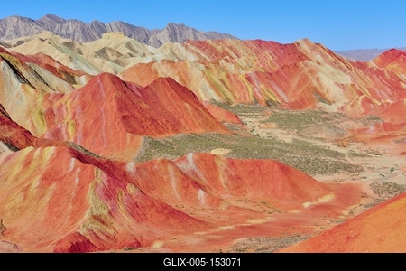 China, Gansu Province, colorful Danxia landform in Zhangye, Unesco world heritage-stock-foto