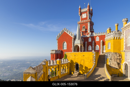 The Pena Palace near Sintra, Portugal, Europe-stock-foto
