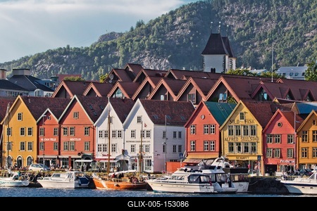 Bryggen, Bergen, Norway-stock-foto