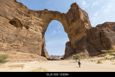 Third largest rock arch in the world, Unesco world heritage, Ennedi plateau, Chad, Africa-stock-foto