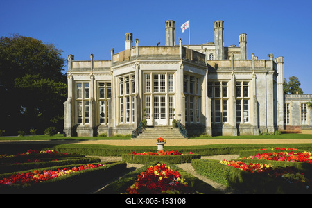 The exterior of a Stately Home. Highcliffe Castle, Dorset-stock-foto