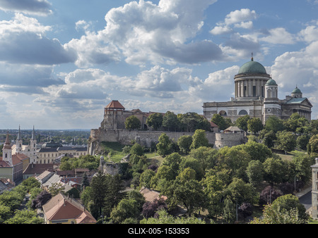 Castle & Basilica, Esztergom, Danube bend, Hungary-stock-foto