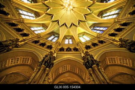 Central Hall ceiling, Hungarian Parliament Building, Budapest, Hungary, Europe-stock-foto