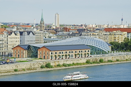 CET, Central European Time Building, Budapest, Hungary, Europe-stock-foto