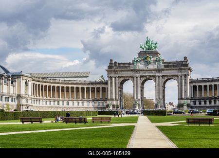 Arcade du Cinquantenaire, Cinquantenaire Park, Brussels, Belgium-stock-foto