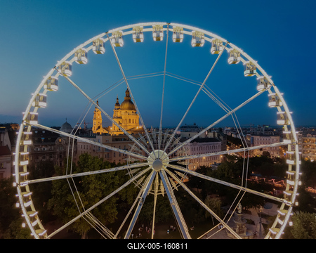 Budapest eye with St. Stephen basilica-stock-foto
