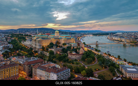 Aerial photo of Buda Castle with Danube river, Budapest, Hungary-stock-foto
