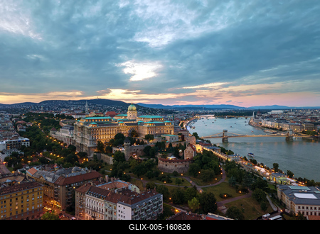 Aerial photo of Buda Castle with Danube river, Budapest, Hungary-stock-foto