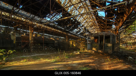 Abandoned train cemetery in Budapest-stock-foto