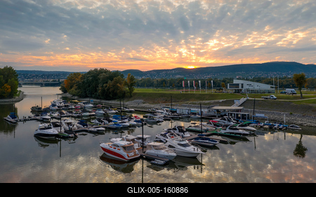Aerial photo of Marina Bay Residence, Budapest, Hungary-stock-foto