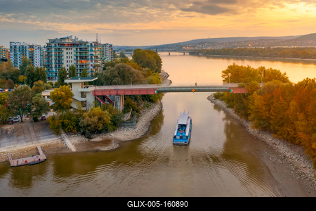 Aerial photo of Marina Bay Residence, Budapest, Hungary-stock-foto
