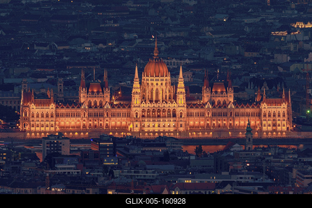 Parliament building at the bank of Danube river, Budapest, Hungary-stock-foto