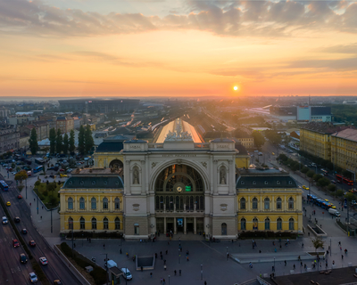 Keleti railway station in Budapest-stock-foto