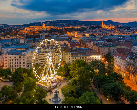 Aerial view of downtown Budapest, Hungary-stock-foto