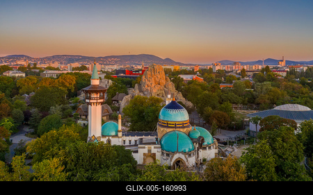 Zoo from above, Budapest, Hungary-stock-foto
