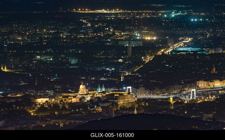 Budapest night cityscape, Hungary-stock-foto