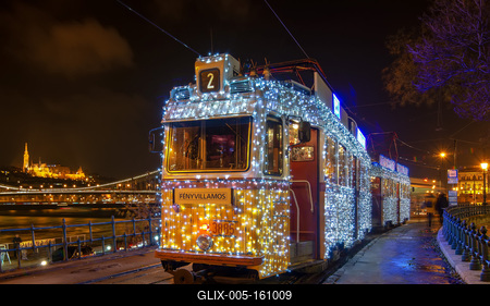 Light tram in Budapest, Hungary-stock-foto