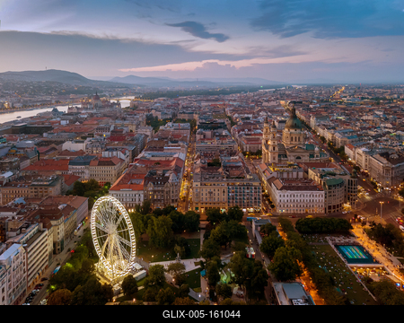 Aerial view of downtown Budapest, Hungary-stock-foto
