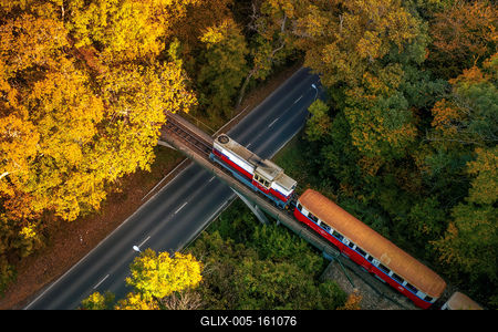 Children's train in Budapest hills-stock-foto