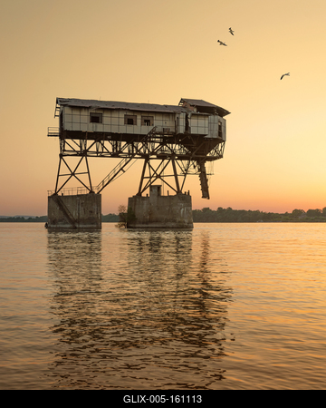 Esztergom's abandonded coal loader.-stock-foto