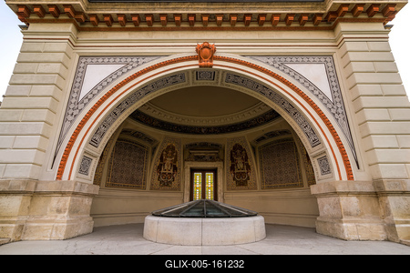 Hall of Varkert bazar in Budapest.-stock-foto