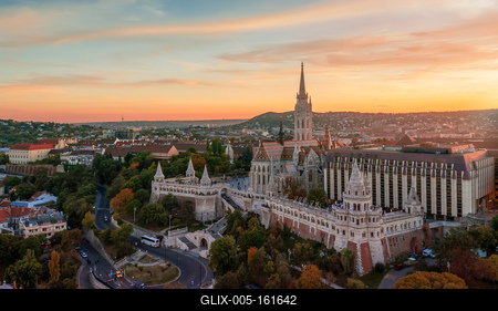 Fishermans bastion aerial photo.-stock-foto