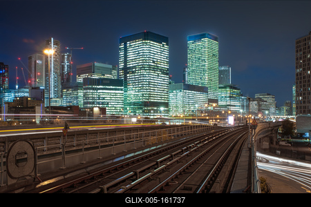 Canary wharf cityscape with railways.-stock-foto