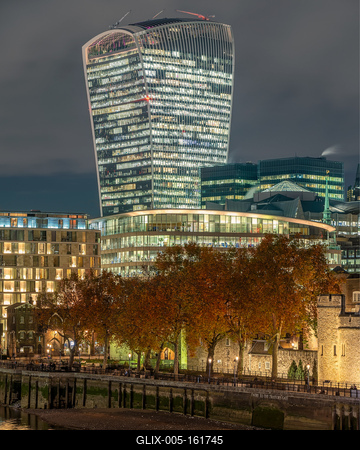 London Cityscape about the bank of Thames river.-stock-foto