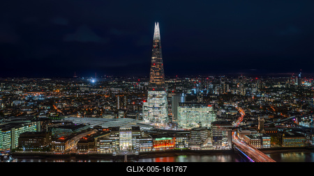 Night cityscape about London downtown-stock-foto