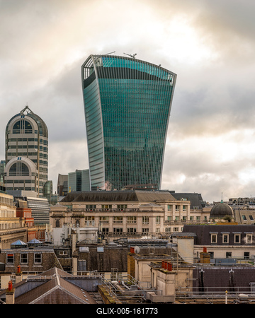 Rooffs of London and Walkie talkie tower-stock-foto