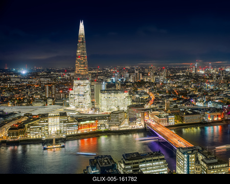 Night cityscape about London downtown-stock-foto