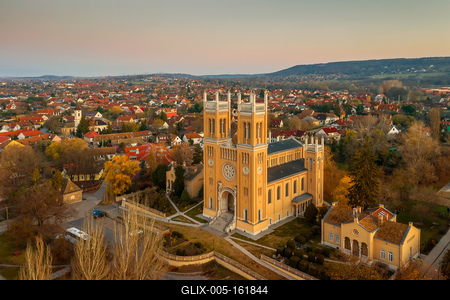 Immaculate Virgin church, Fot, Hungary-stock-foto