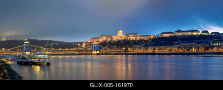 Night citydcape about Budapest with Fishermens bastion and Matthias church-stock-foto
