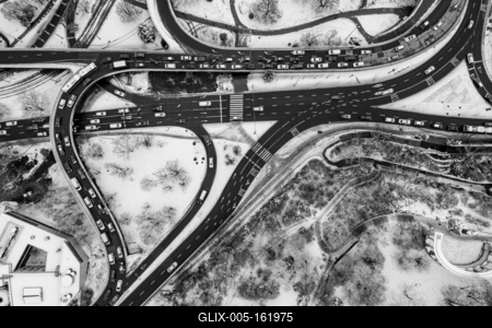 Roads from abowe in winter time-stock-foto