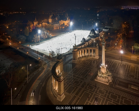 Ice rink in the city park of budapest.-stock-foto