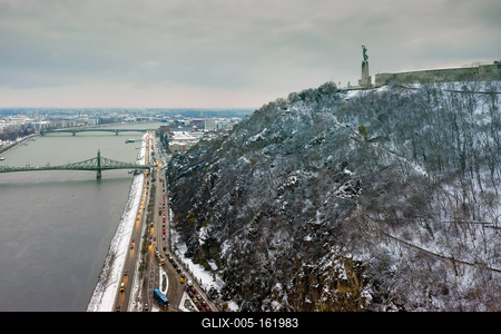 Winter cityscape about Budapest-stock-foto
