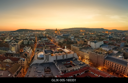 Europe Hungary Budapest parnorama cityscape 360 rooftop bar-stock-foto