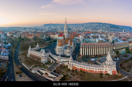 Europe Hungary Budapest Cityscape Fishermans bastion-stock-foto