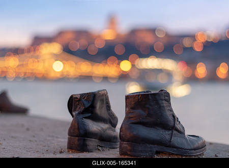 Europe Hungary Budapest. Holocaust monument-stock-foto