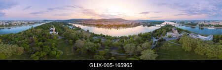 Hungary Budapest Margaret Island  full panorama.-stock-foto
